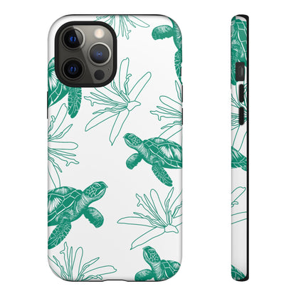 Sea Turtle Pattern Tough Phone Case — Teal Coastal Protection