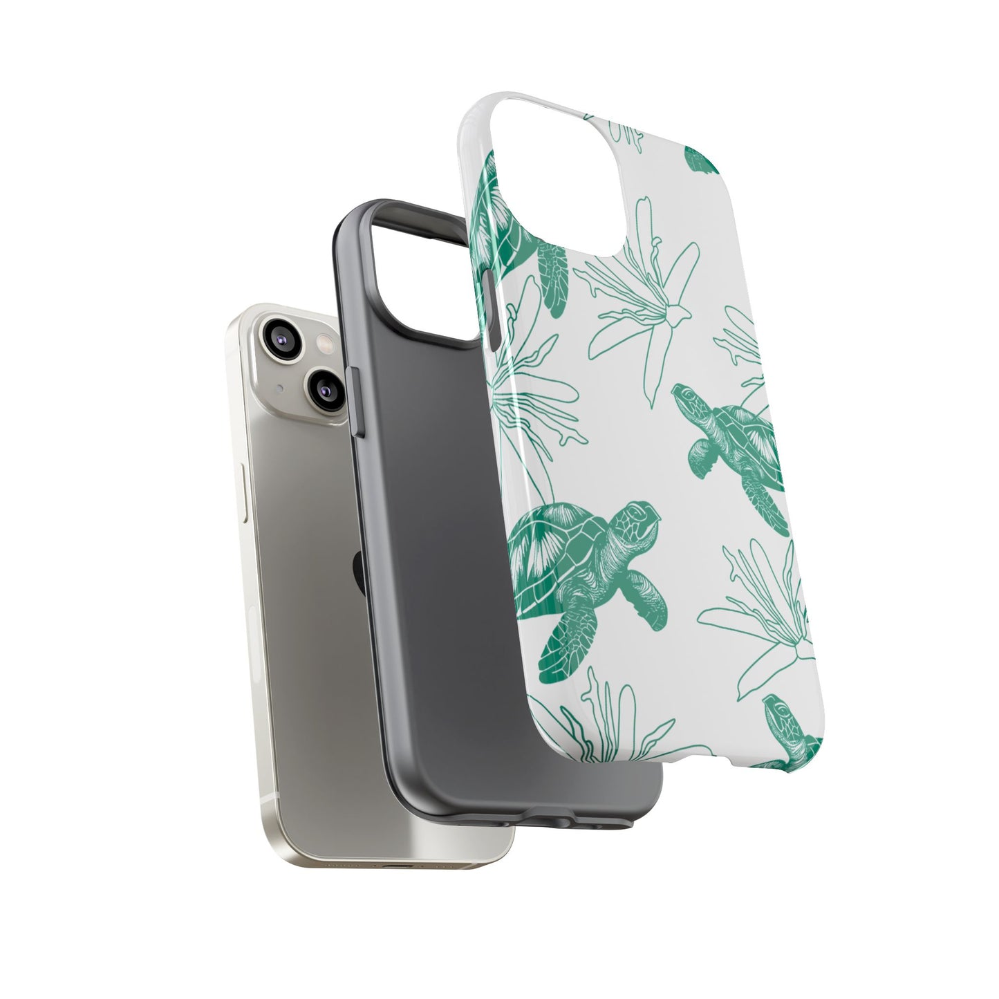Sea Turtle Pattern Tough Phone Case — Teal Coastal Protection