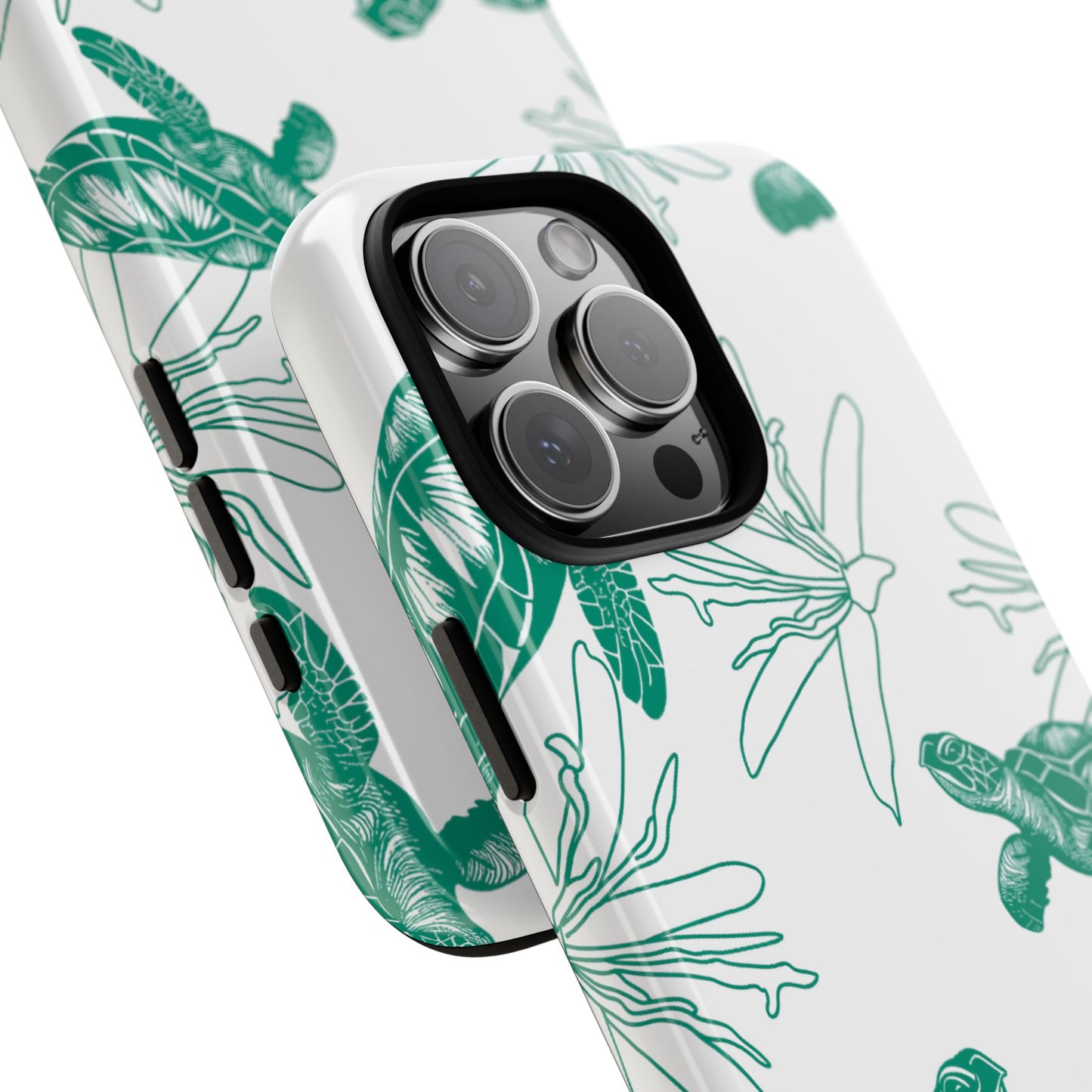 Sea Turtle Pattern Tough Phone Case — Teal Coastal Protection