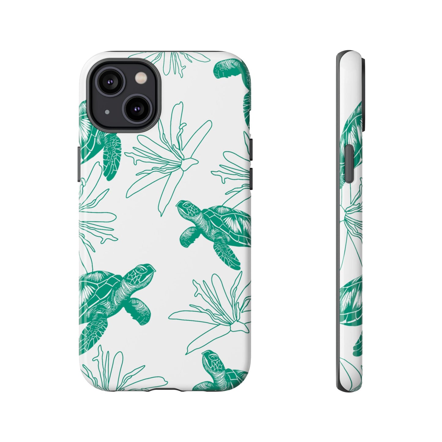 Sea Turtle Pattern Tough Phone Case — Teal Coastal Protection