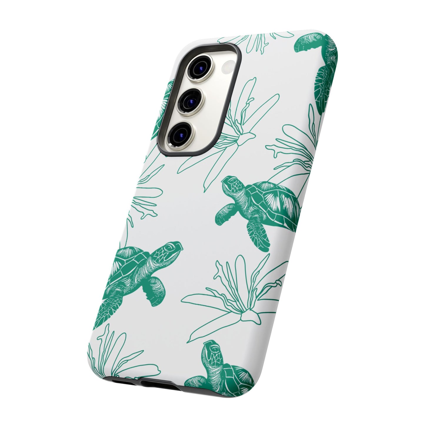 Sea Turtle Pattern Tough Phone Case — Teal Coastal Protection