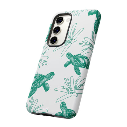 Sea Turtle Pattern Tough Phone Case — Teal Coastal Protection