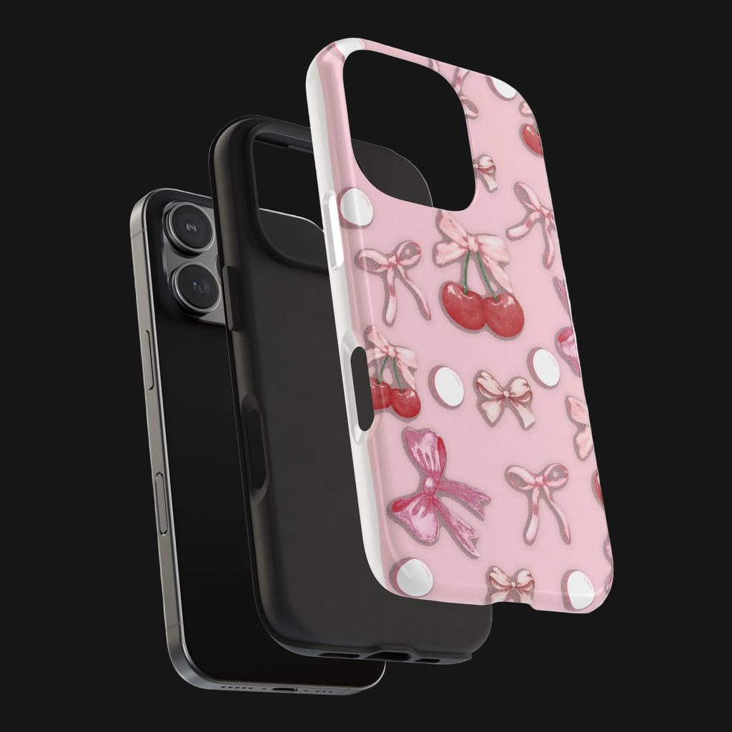 Cute Cherry & Bow Tough Phone Case