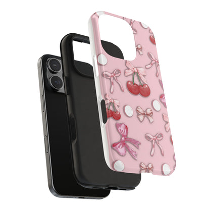 Cute Cherry & Bow Tough Phone Case