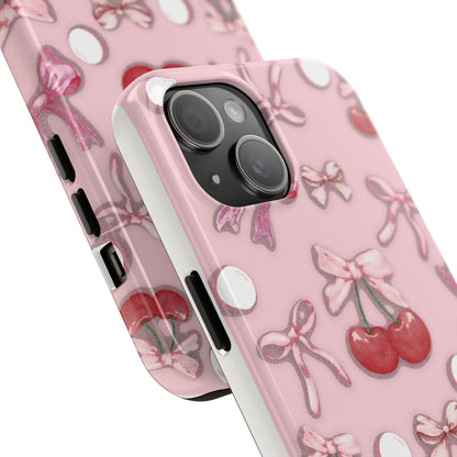 Cute Cherry & Bow Tough Phone Case