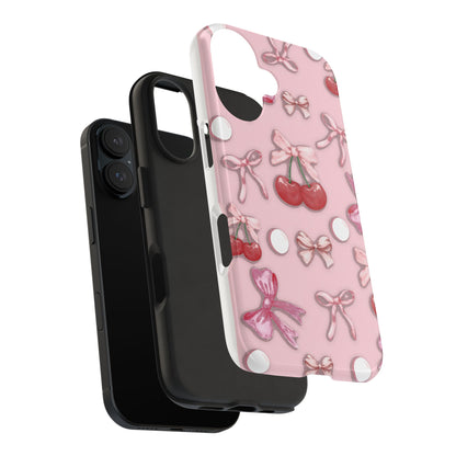 Cute Cherry & Bow Tough Phone Case
