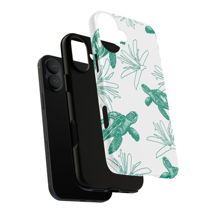 Sea Turtle Pattern Tough Phone Case — Teal Coastal Protection