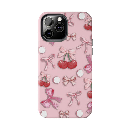 Cute Cherry & Bow Tough Phone Case