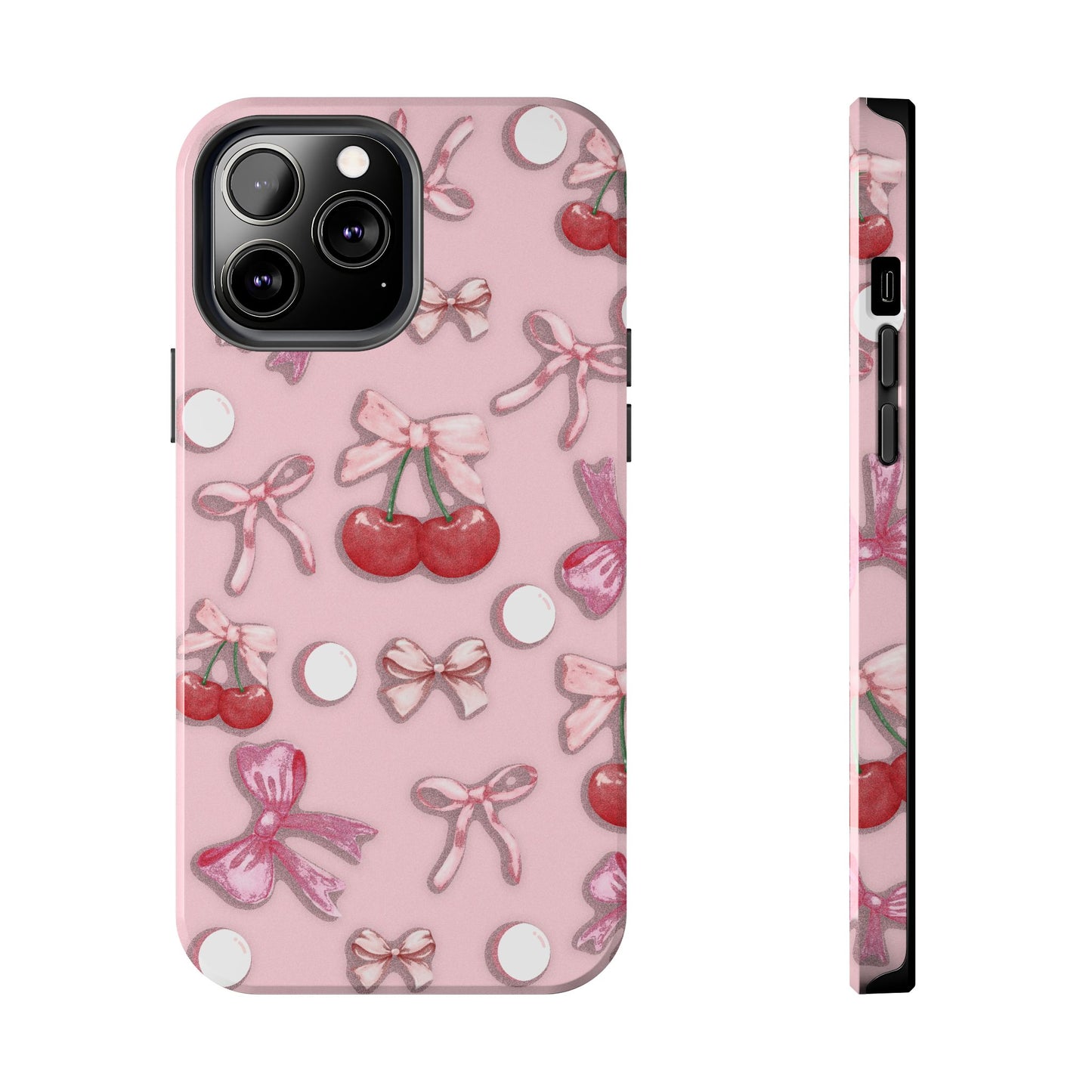 Cute Cherry & Bow Tough Phone Case