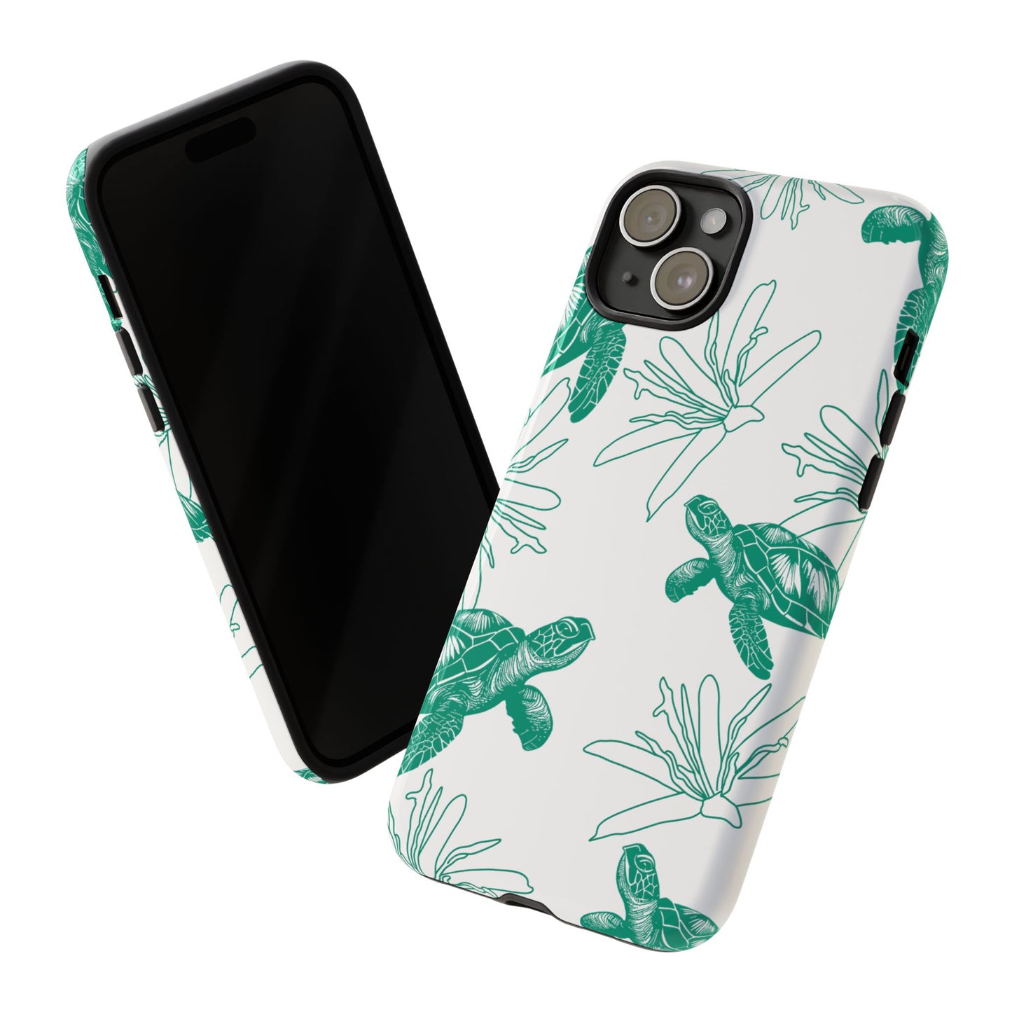 Sea Turtle Pattern Tough Phone Case — Teal Coastal Protection