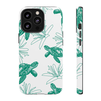 Sea Turtle Pattern Tough Phone Case — Teal Coastal Protection