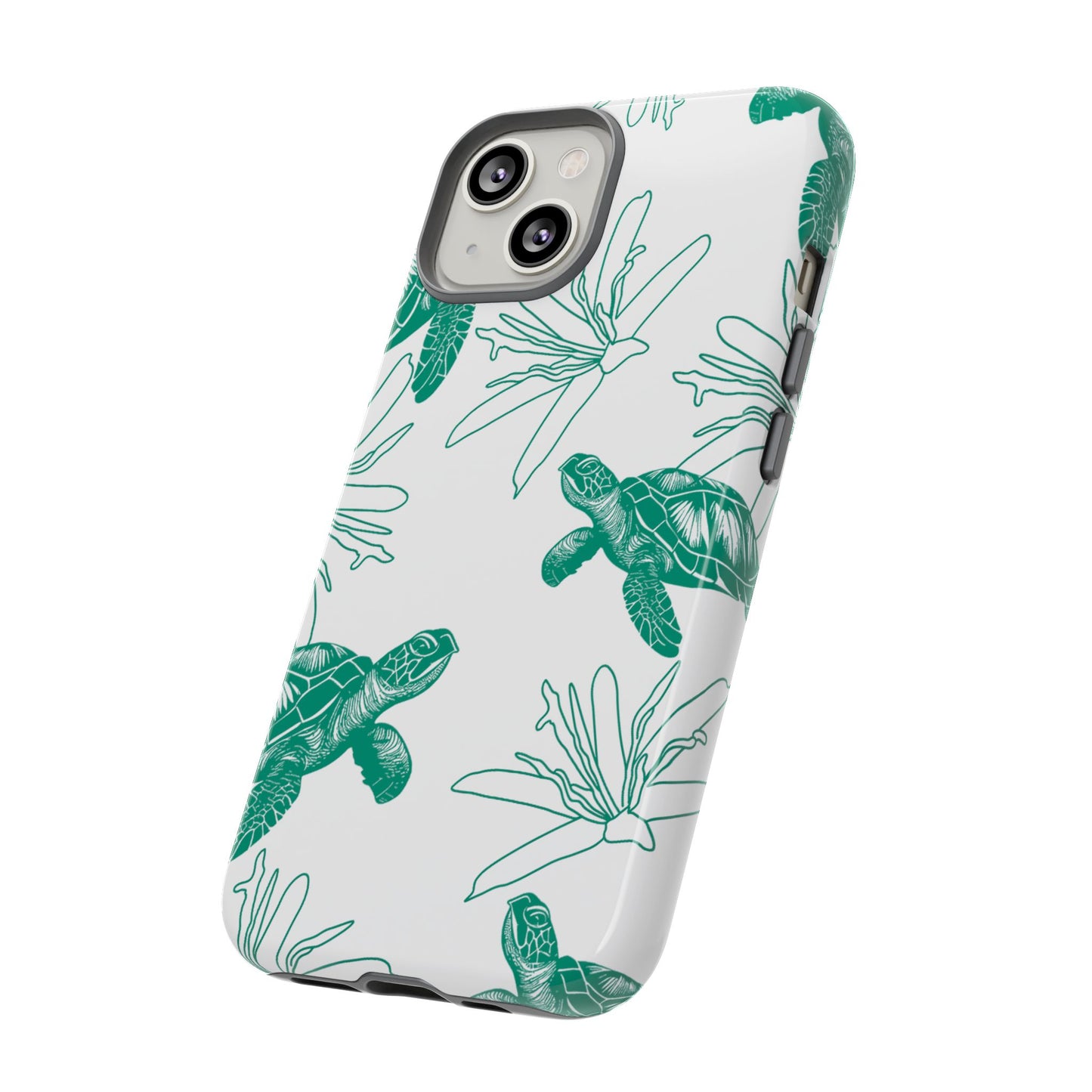 Sea Turtle Pattern Tough Phone Case — Teal Coastal Protection