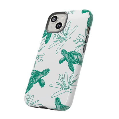 Sea Turtle Pattern Tough Phone Case — Teal Coastal Protection