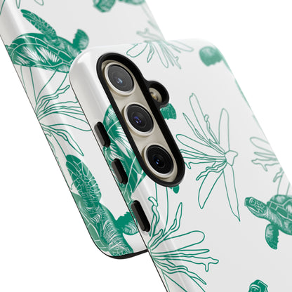 Sea Turtle Pattern Tough Phone Case — Teal Coastal Protection