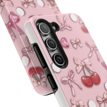 Cute Cherry & Bow Tough Phone Case