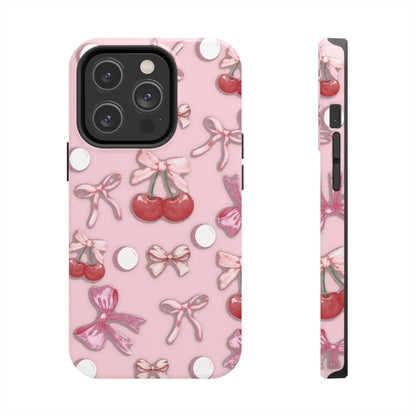 Cute Cherry & Bow Tough Phone Case