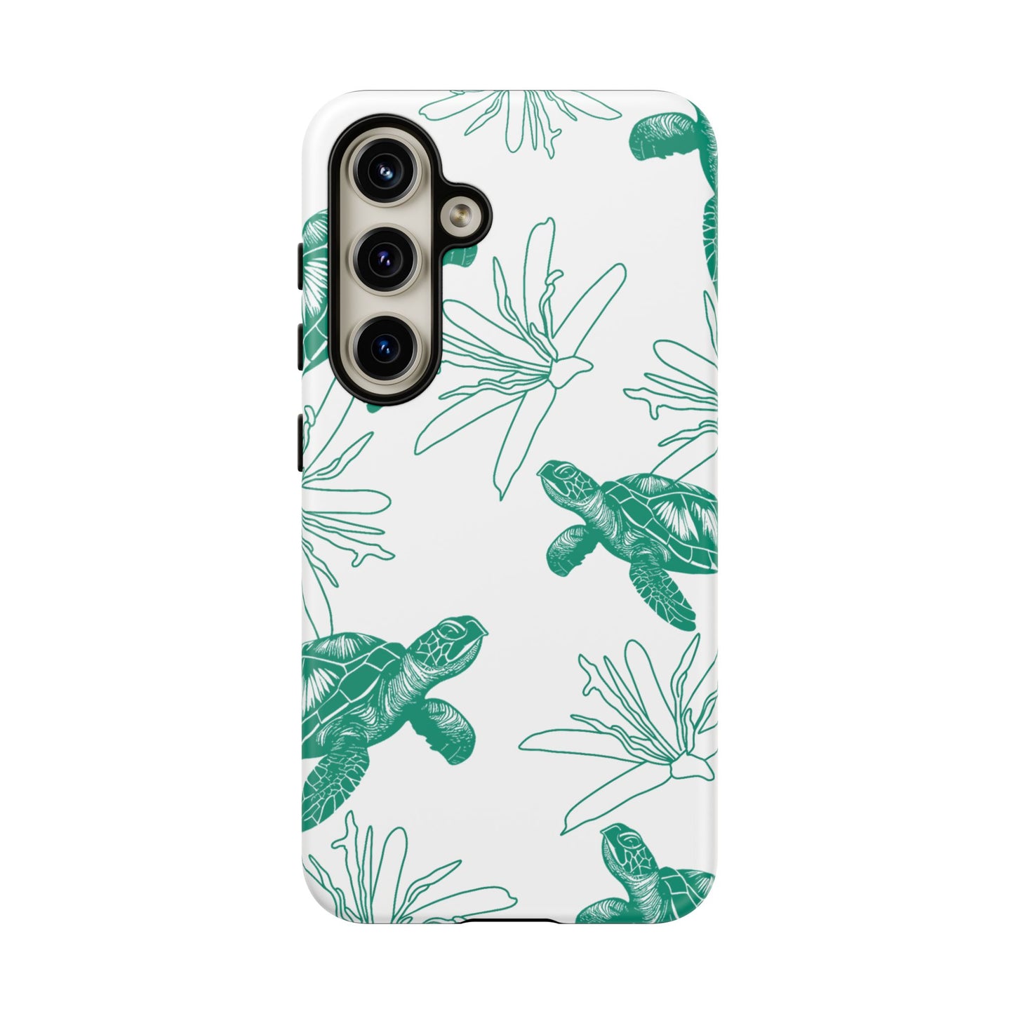 Sea Turtle Pattern Tough Phone Case — Teal Coastal Protection