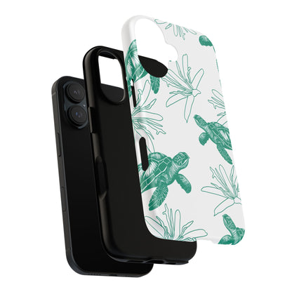 Sea Turtle Pattern Tough Phone Case — Teal Coastal Protection