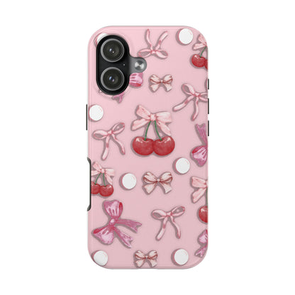 Cute Cherry & Bow Tough Phone Case