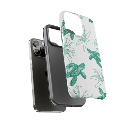 Sea Turtle Pattern Tough Phone Case — Teal Coastal Protection