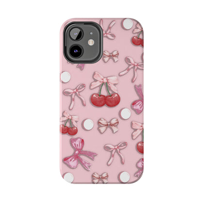 Cute Cherry & Bow Tough Phone Case