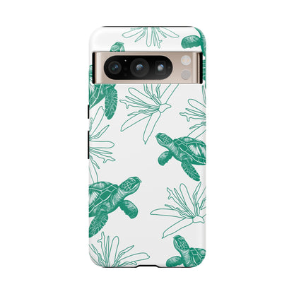 Sea Turtle Pattern Tough Phone Case — Teal Coastal Protection